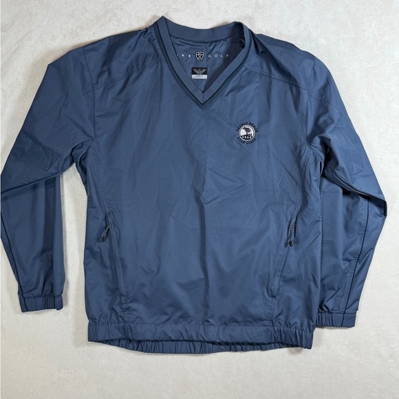 Pebble Beach Nike Golf Size Small Genuine Steel Blue Clima-Fit Windbreaker Top - Picture 1 of 7
